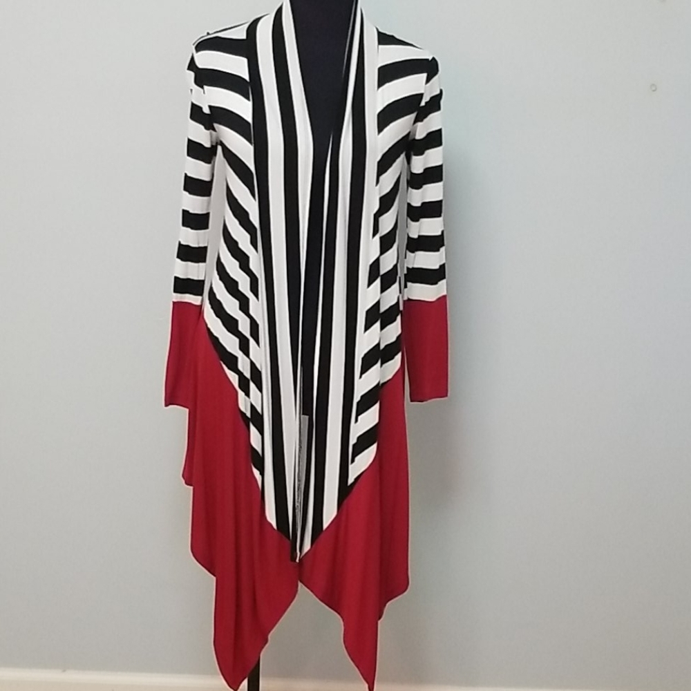 Long multi stripe cardigan